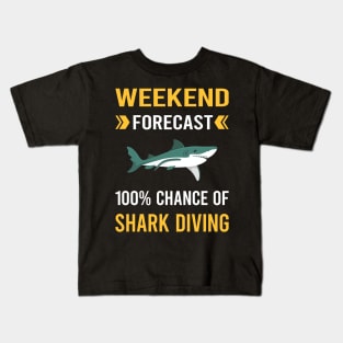 Weekend Forecast Shark Diving Diver Kids T-Shirt